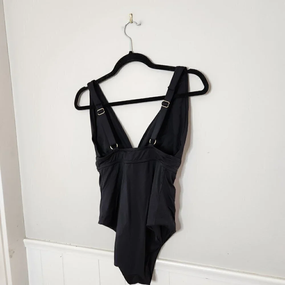 KNIX Solid Black One Piece Bathing Suit